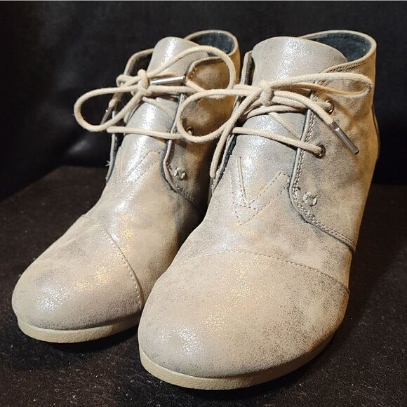 Tom's metallic booties women's 10 - Picture 4 of 9
